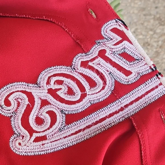 Vintage Majestic Brick Red ASTROS Embroidered Baseball Jersey Size M - Picture 10 of 14